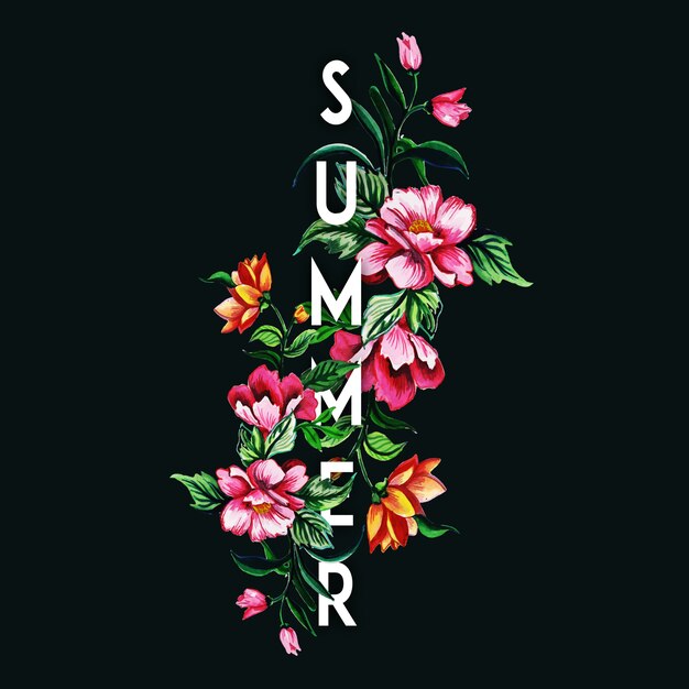 Schöner Sommer-Hintergrund mit dem Aquarell mit Blumen