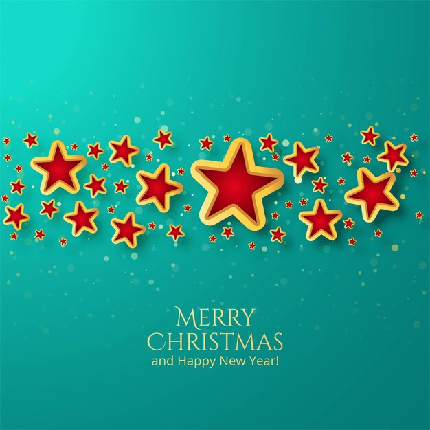 Schöner Weihnachtskartenhintergrund mit glänzenden Sternen