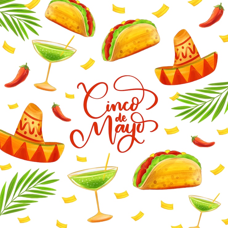 Kostenlose Vektor schönes aquarell cinco de mayo