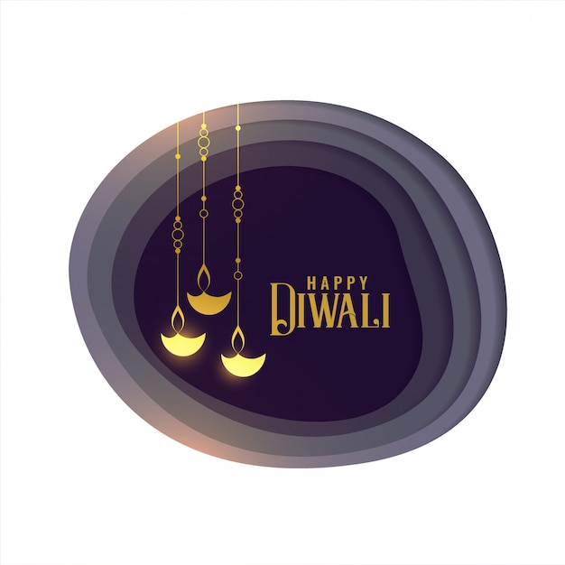 Schönes erstklassiges glückliches diwali grußkartendesign