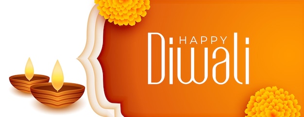 Kostenloser Vektor schönes glückliches diwali indian festival web wide banner design