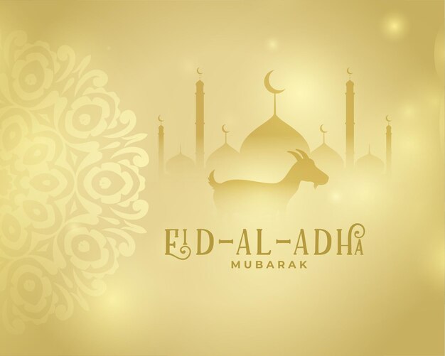 Schönes goldenes Eid al Adha islamisches Grußdesign