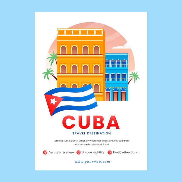 Schönes Kuba-Zielposter