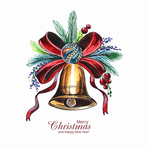 Schönes künstlerisches dekoratives Glockenkartendesign für Weihnachten