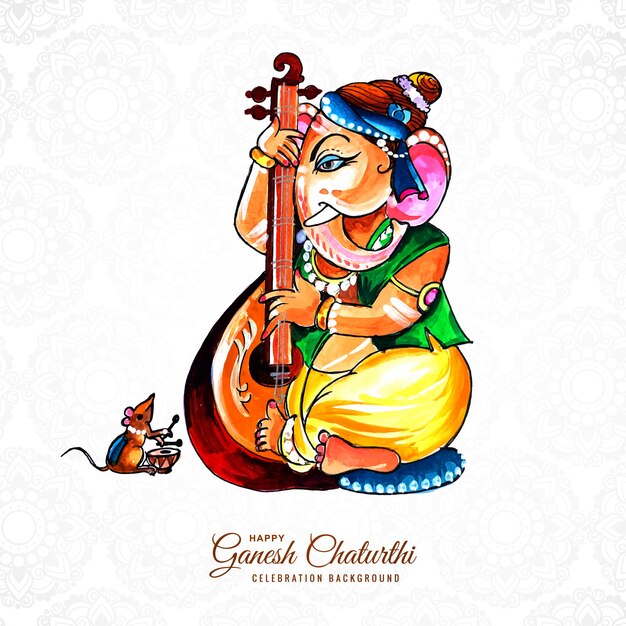 Schönes Lord Ganesha Aquarell für Ganesh Chaturthi