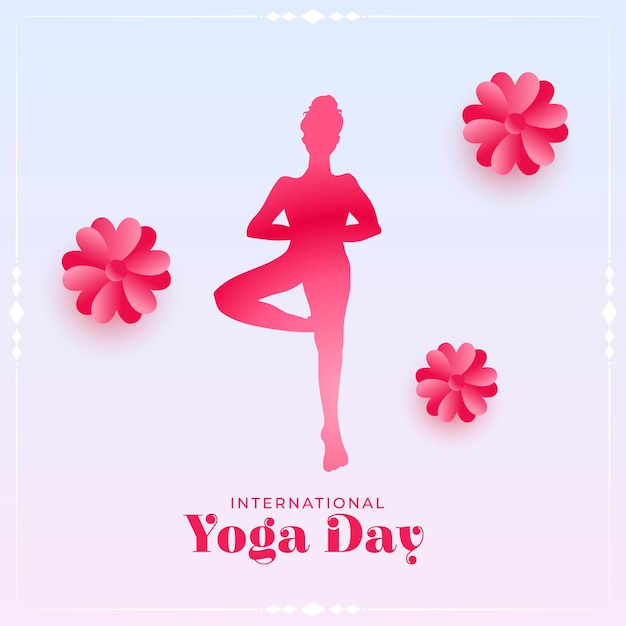 Schönes yoga-tagesblumen-poster-design