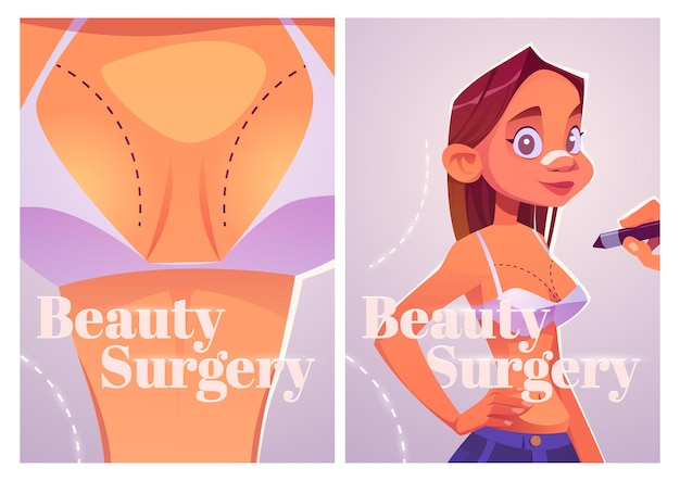 Schönheitschirurgie-Karikaturplakat, plastische Fettabsaugung