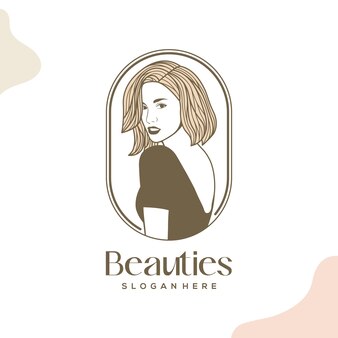 Schönheitsfrau-luxuslogoschablone Premium Vektoren