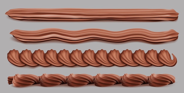 Kostenloser Vektor schokoladencreme-peitschenrand gepeitschte braune strudel