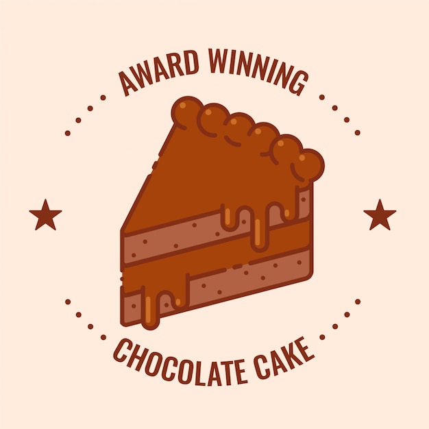 Kostenloser Vektor schokoladenkuchen-abzeichen