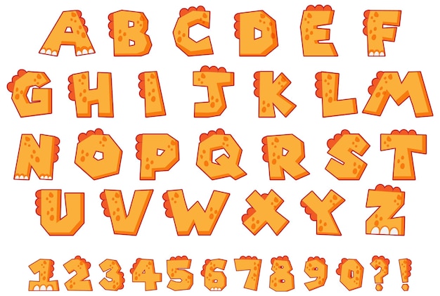 Schriftart für englische Alphabete und Zahlen