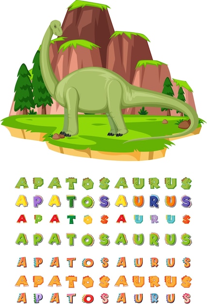 Schriftdesign für Apatosaurus