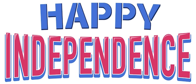 Kostenloser Vektor schriftdesign mit wort happy independence day