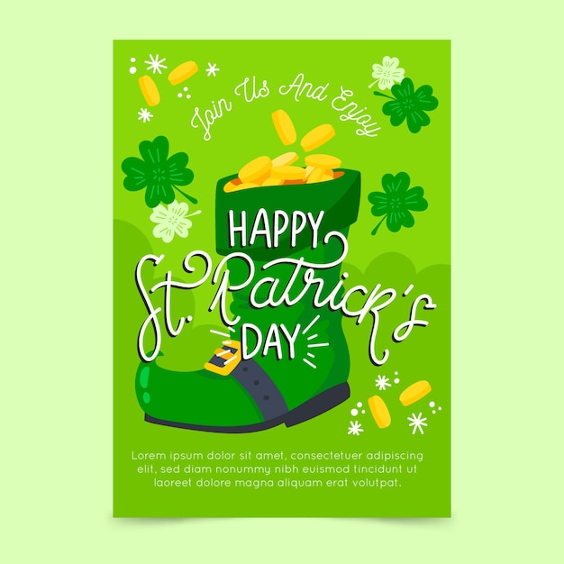 Kostenloser Vektor schriftzug st. patricks day plakat vorlage