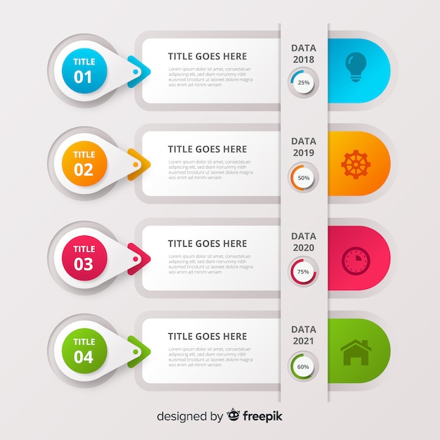 Kostenloser Vektor schritt geschäft infografik