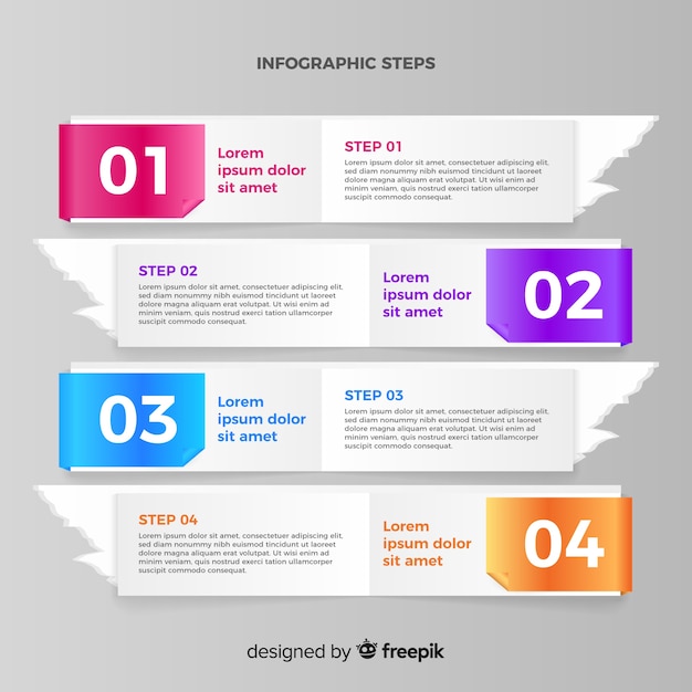 Kostenloser Vektor schritt infografik