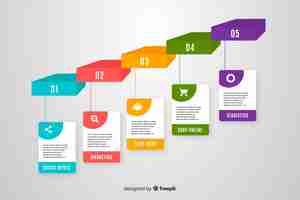 Kostenloser Vektor schritte business infografik