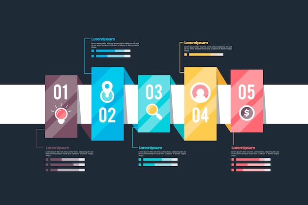 Kostenloser Vektor schritte infografik