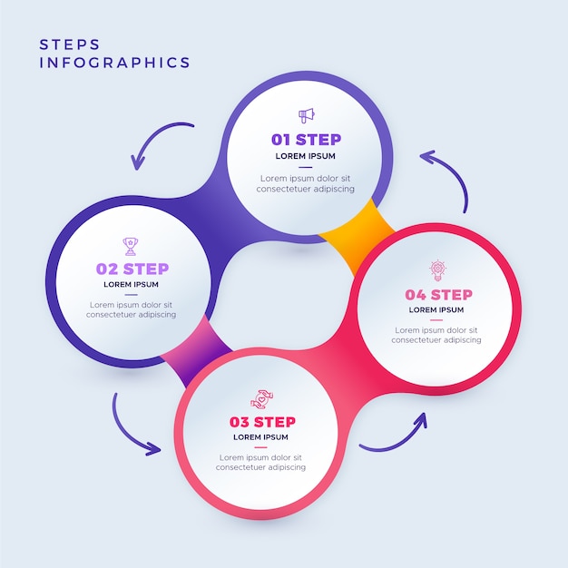 Schritte infografik