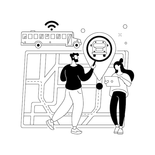 Schulbus-Tracking-System abstraktes Konzept Vektor-Illustration