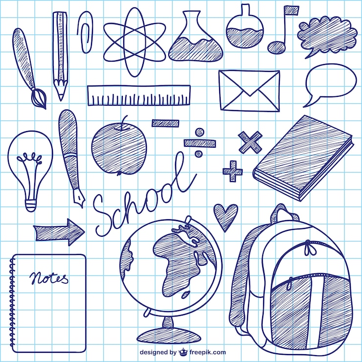 Kostenlose Vektor schule vektor-tinte elemente