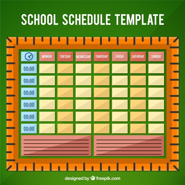 Schule Zeitplan in flaches Design