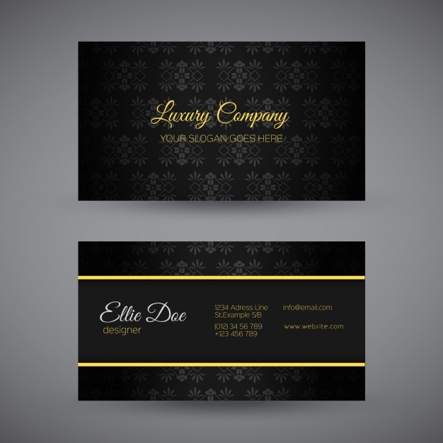 Kostenloser Vektor schwarz luxury business card design