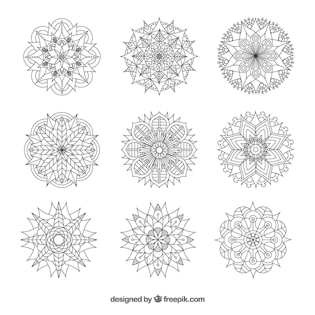 Schwarz-Weiß-Mandala-Kollektion