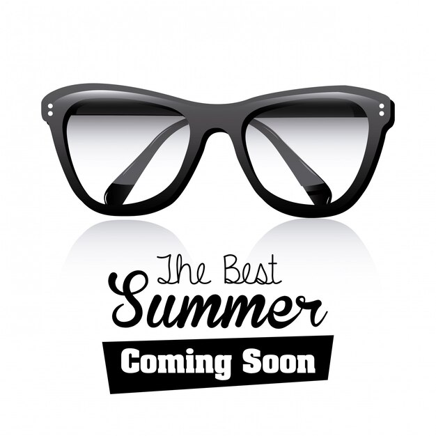 schwarze Brille im Sommer