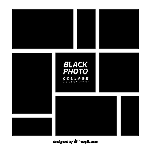 Kostenloser Vektor schwarze fotorahmen-collagensammlung