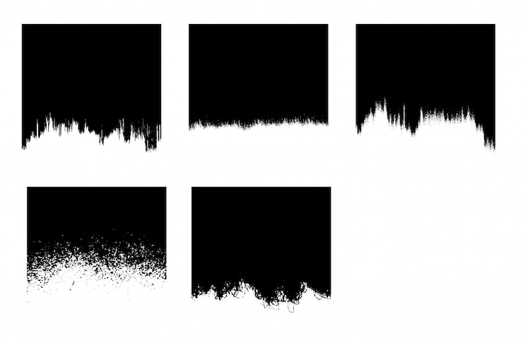 Kostenlose Vektor schwarze grunge pinselstrichschablone