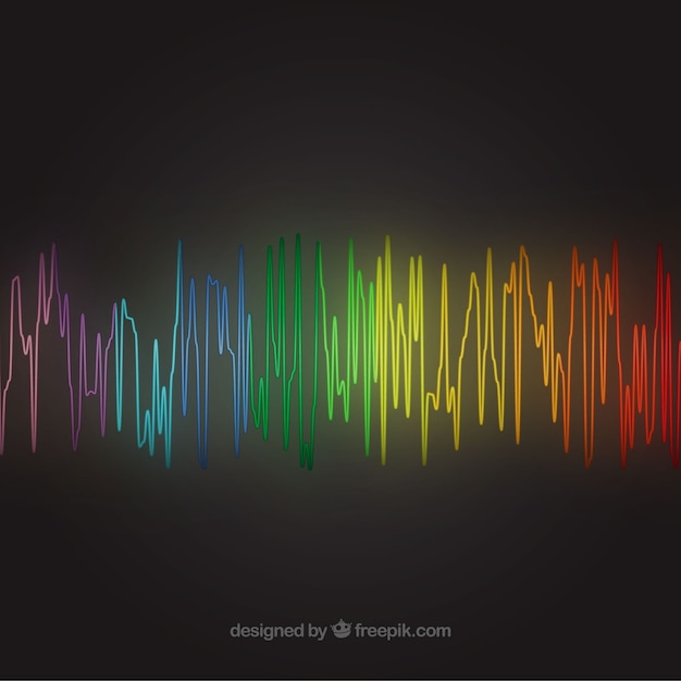Schwarzer Hintergrund mit farbigen Schallwelle