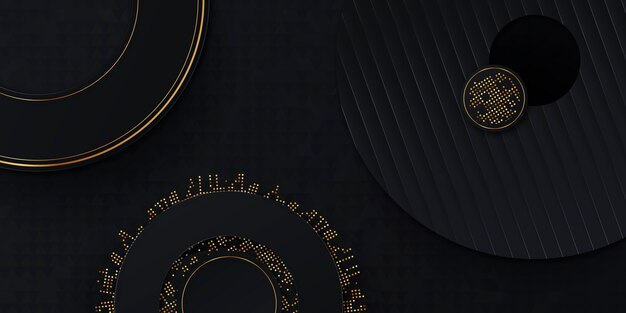Schwarzer Hintergrund mit Farbverlauf mit goldenen Texturen