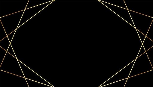 Schwarzer premiumhintergrund mit goldenen geometrischen linien