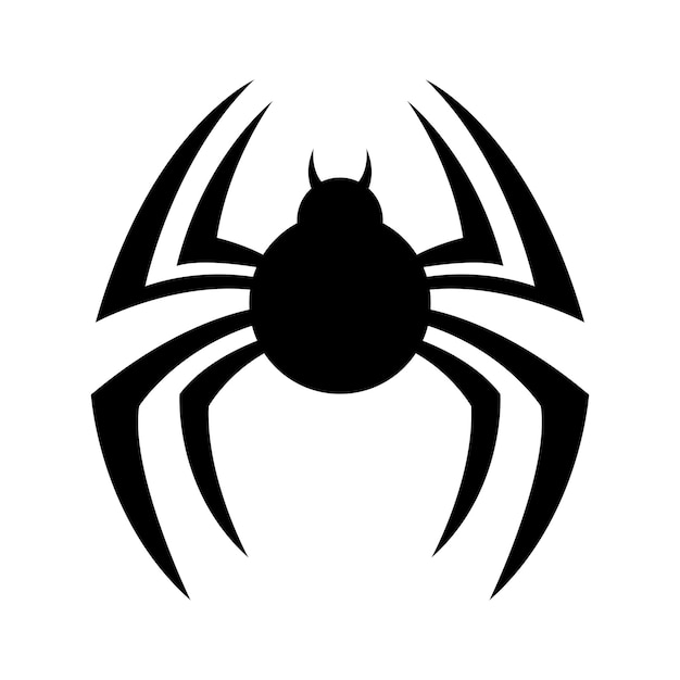 Kostenloser Vektor schwarzer schatten-spinnen-logo-vorlagenvektor