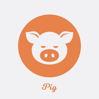 Schwein flaches icon-design, logo-symbol-element