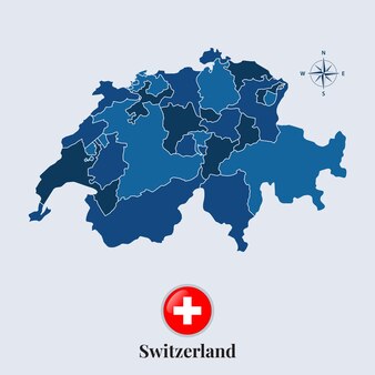 Schweiz-karte mit flagge flaggenkarte der schweiz