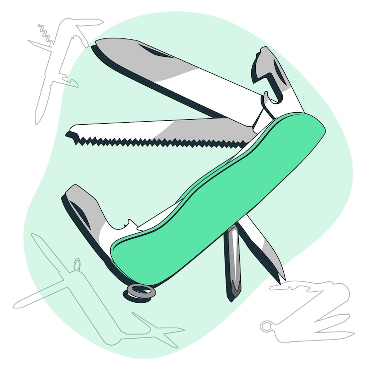 Kostenlose Vektor schweizer messerkonzeptillustration