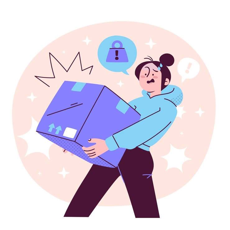Kostenlose Vektor schwere kastenkonzeptillustration