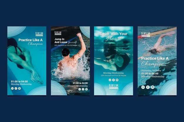 Schwimmen Instagram Geschichten