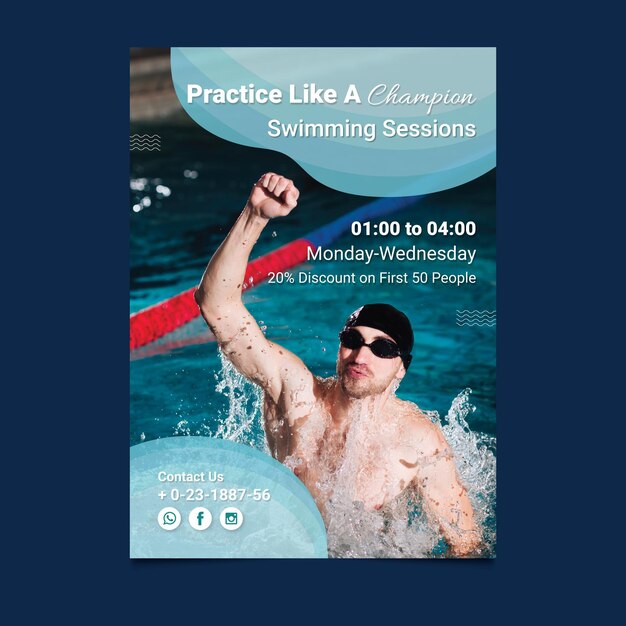 Schwimmen Poster Vorlage