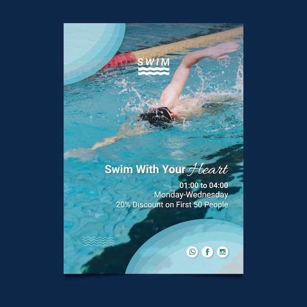 Schwimmen Poster Vorlage