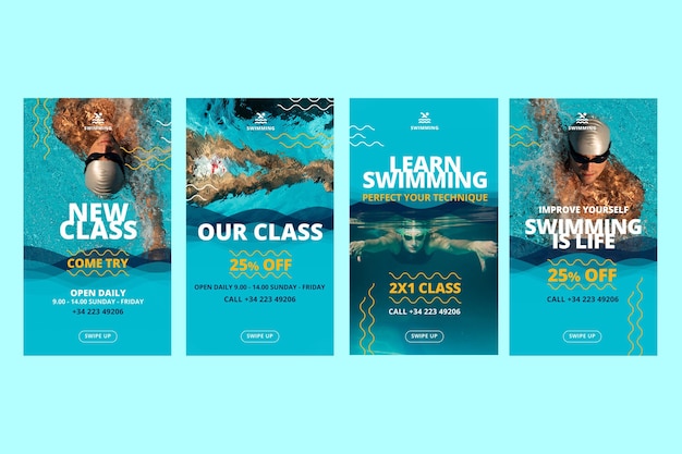 Schwimmklassen Instagram Geschichten Vorlage