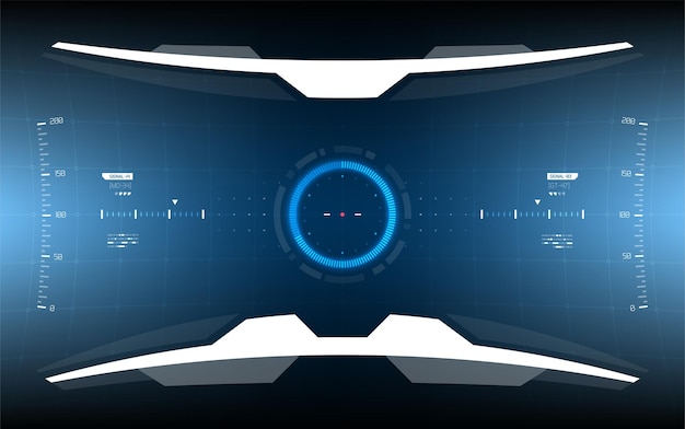 Scifi user interface display design für futuristisches militär- und raumschiff-hud