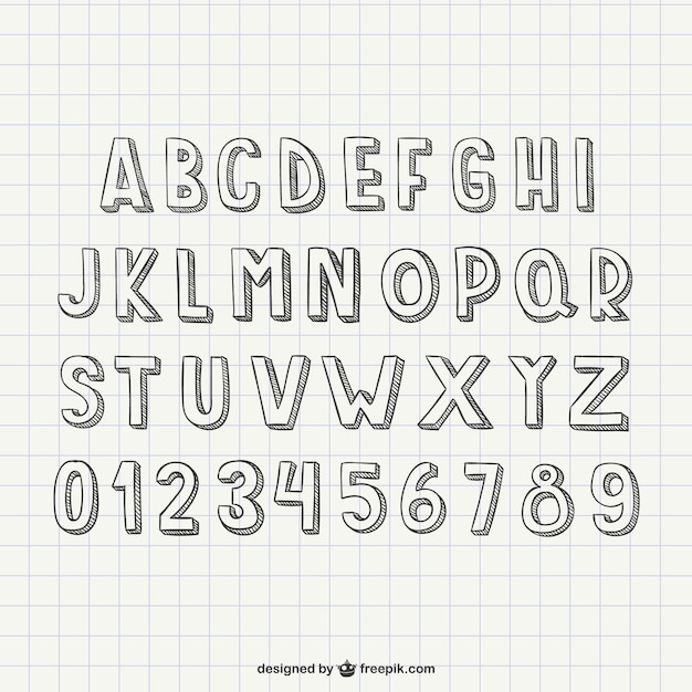 Scribble Stil Alphabet Buchstaben