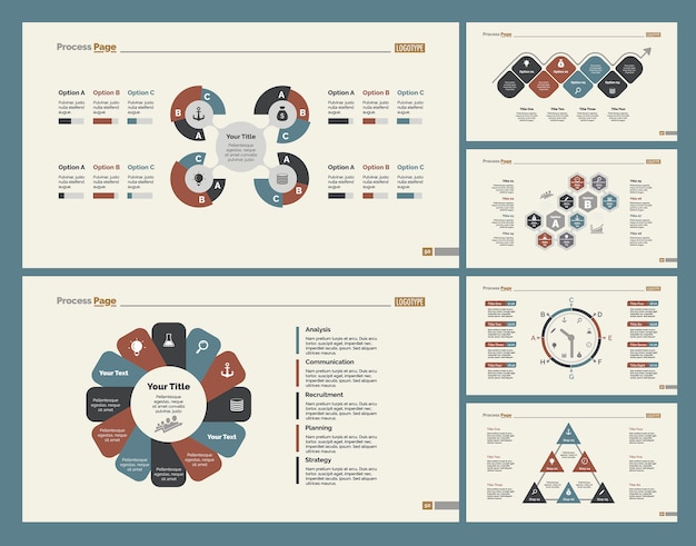 Sechs business slide vorlagen set