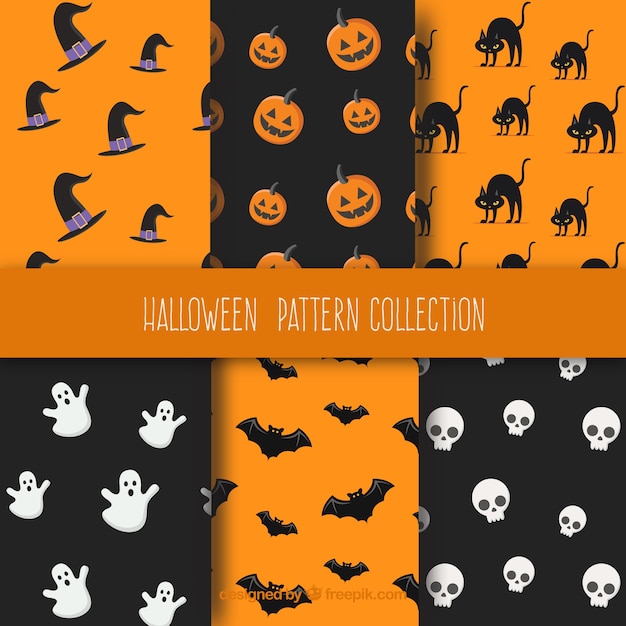 Sechs fantastische Muster für Halloween