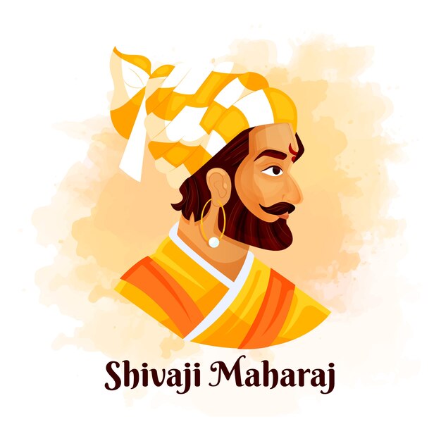 Seitenansicht Shivaji Maharaj illustriert