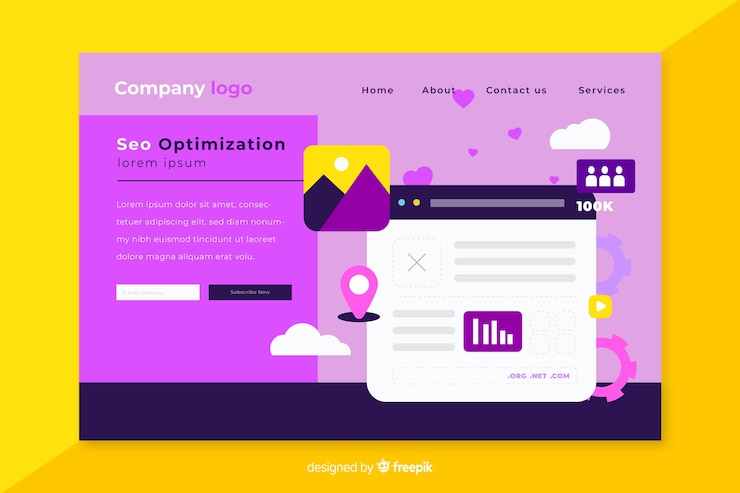 Kostenlose Vektor seo optimierung landing page design