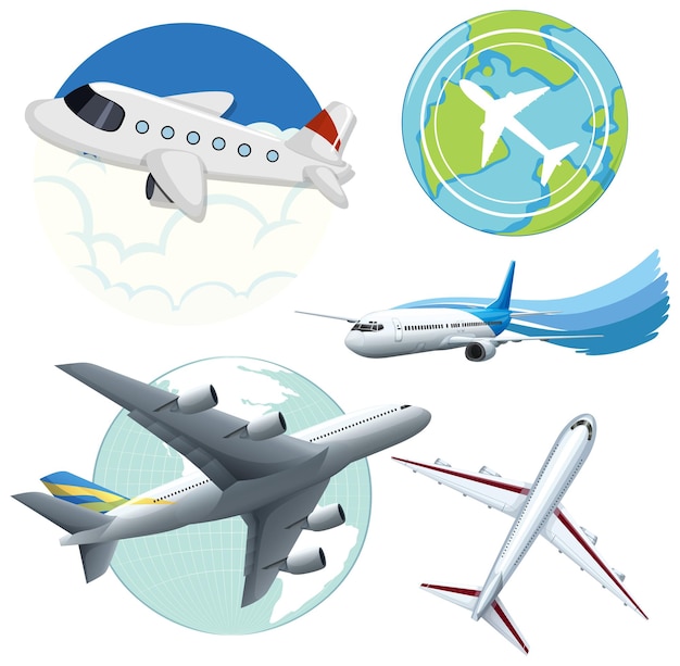 Set aus verschiedenen Flugzeugen